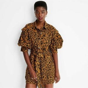 FUTURE COLLECTIVE Kahlana Barfield Brown x Target Leopard Long Sleeve Dress 6
